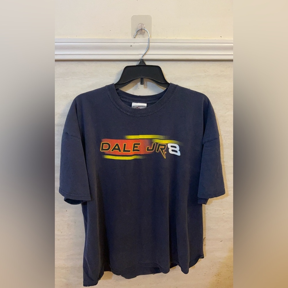 Vintage Dale Earnhardt Jr. #8 Budweiser NASCAR racing t-shirt in navy blue. - Picture 1 of 11